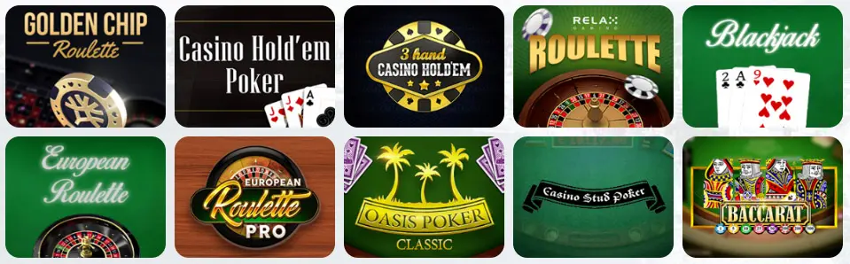 Table games at LION 567 CASINO
