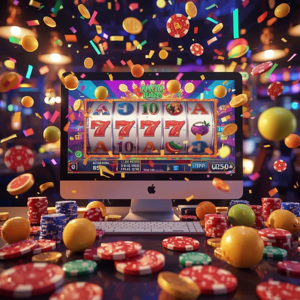 slot machines on the monitor LION 567 CASINO