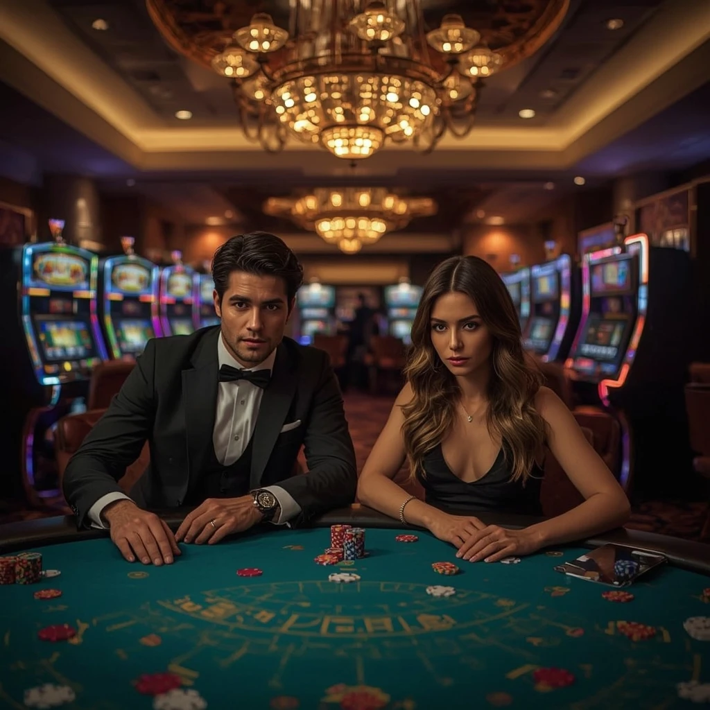 Two poker players at Lion 567 Casino